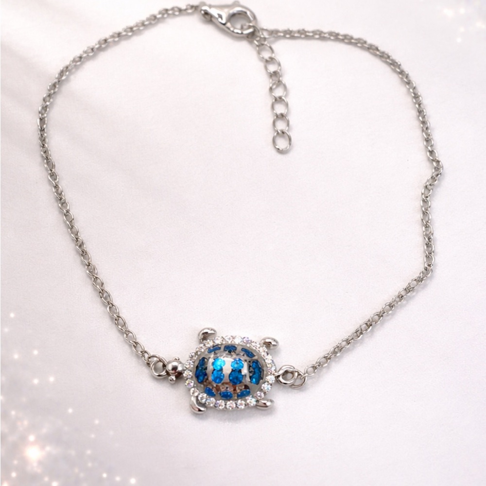 Elegant Silver and Blue Bracelet